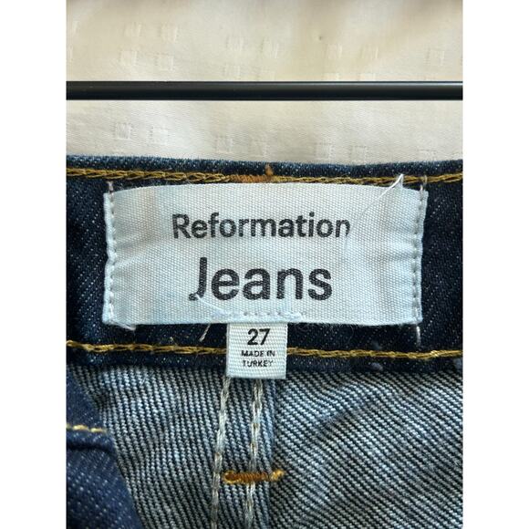Reformation Cynthia High Rise Straight Raw Hem Jeans Size 27 - Picture 5 of 8